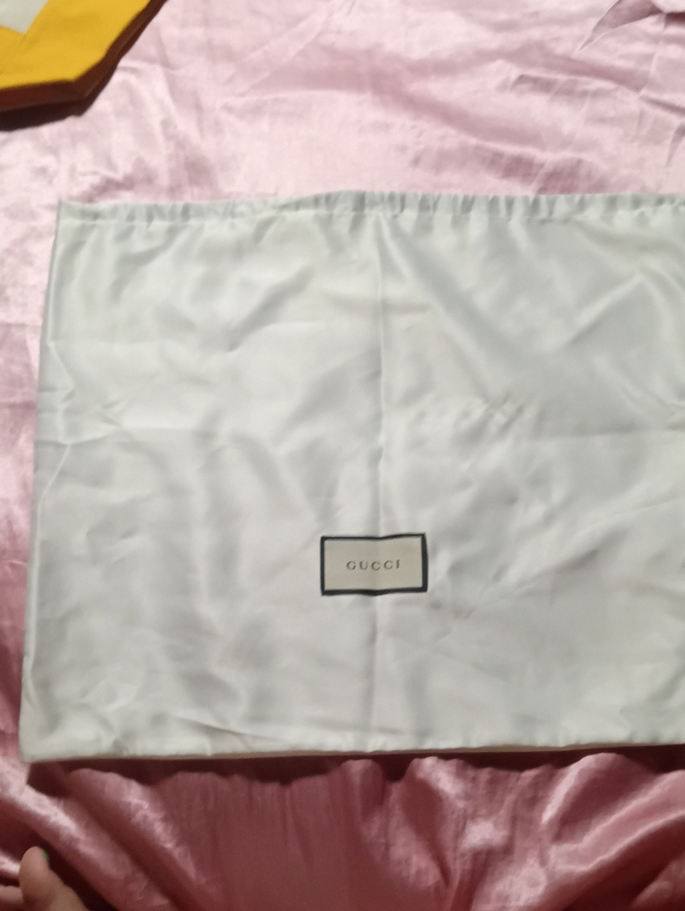 Gucci White Logo Dust Pouch